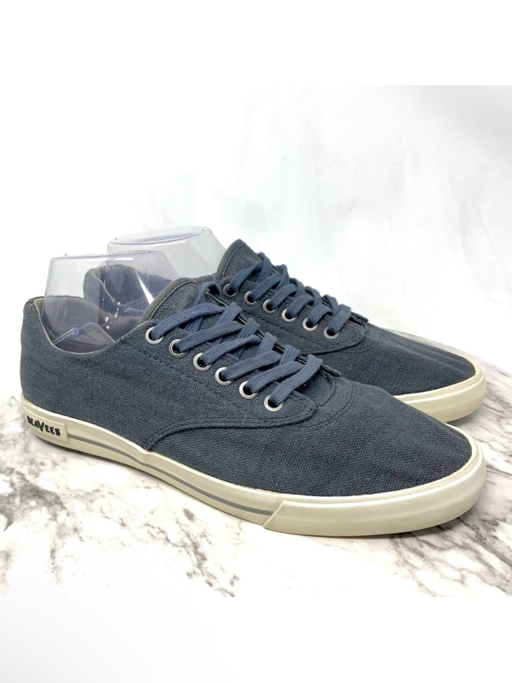 SeaVees Hermosa Blue Canvas Sneakers 8.5 Mens Casual Preppy Beach Coastal Sporty